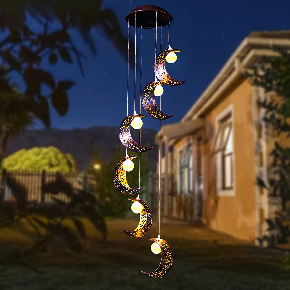 Outdoor Lighting At Lowe'S - Moon Outdoor Solar Wind Chime with