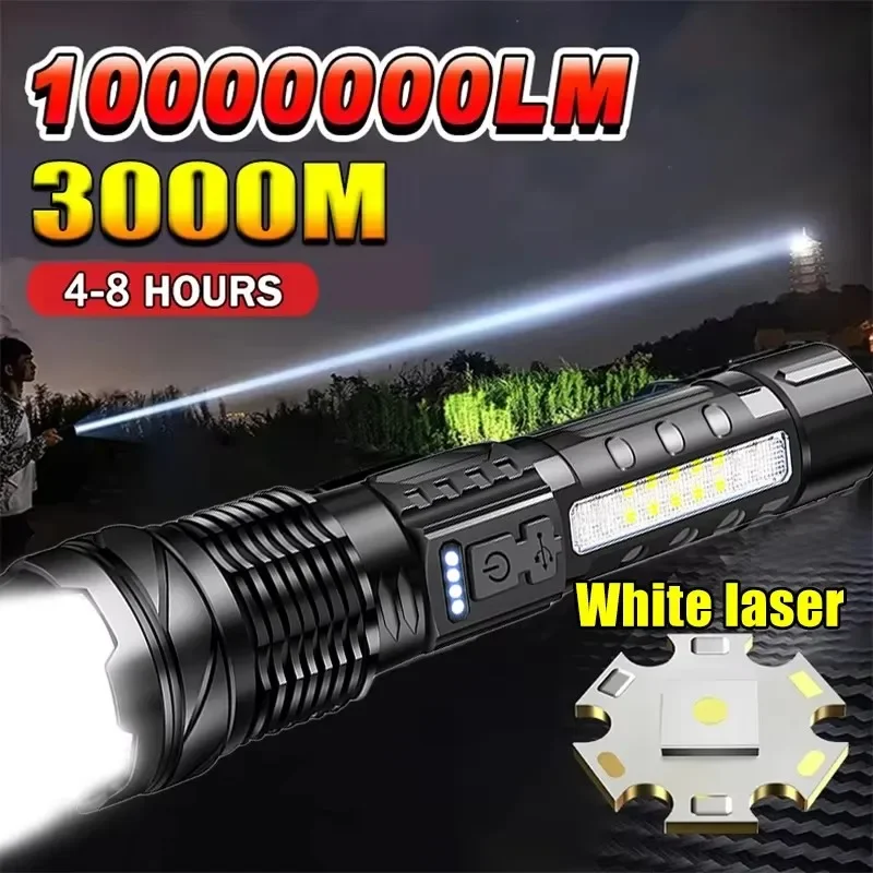 Outdoor Lighting Battery Powered - Powerful LED Flashlight Battery Display USB