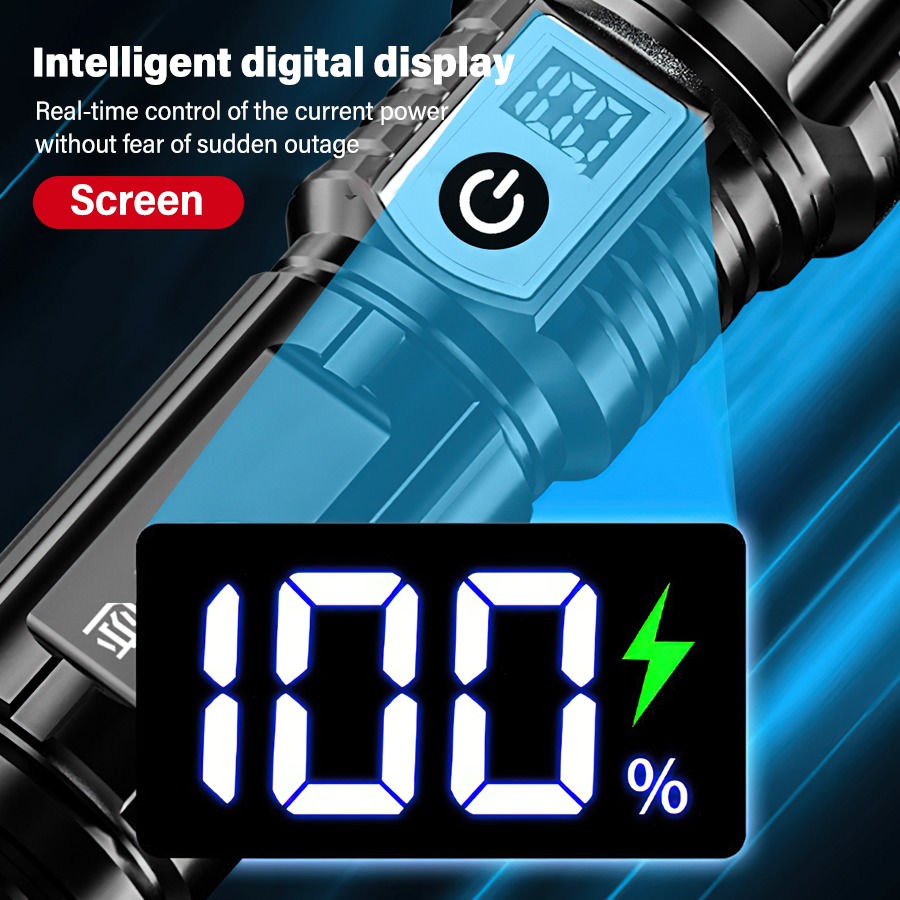 High Power 200000LM LED Flashl - Outdoor Lighting Battery Powered recension och pris