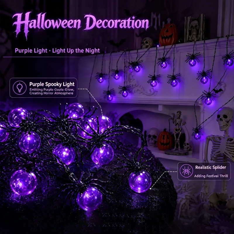 Battery Powered Spider LED Str - Outdoor Lighting Battery Powered recension och pris