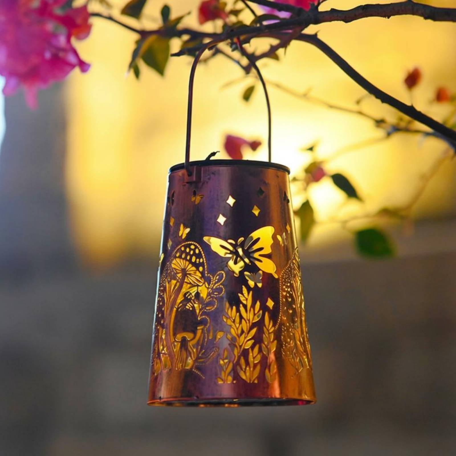 Floral Garden Lantern Pattern  - Outdoor Lighting Battery Powered recension och pris