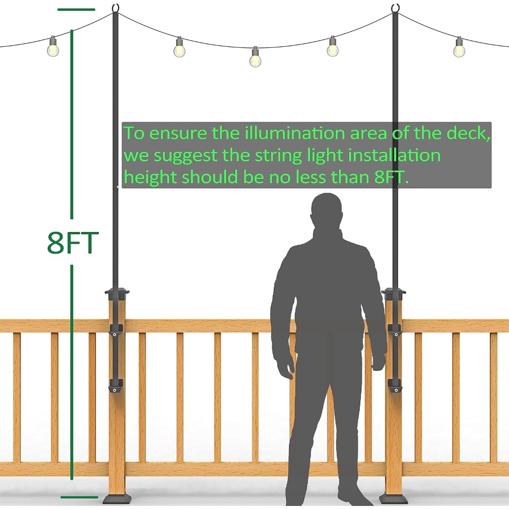 2 pack string light poles - st - Outdoor Lighting Hooks recension och pris
