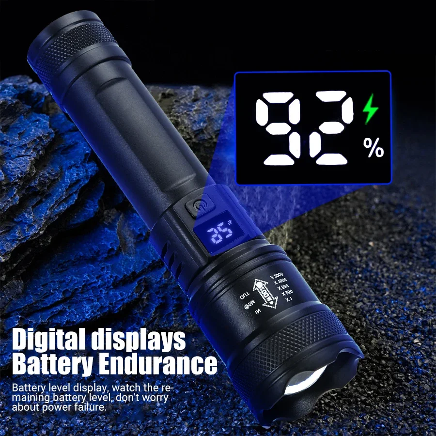 9900LM Powerful LED Flashlight - Outdoor Lighting Battery Powered recension och pris