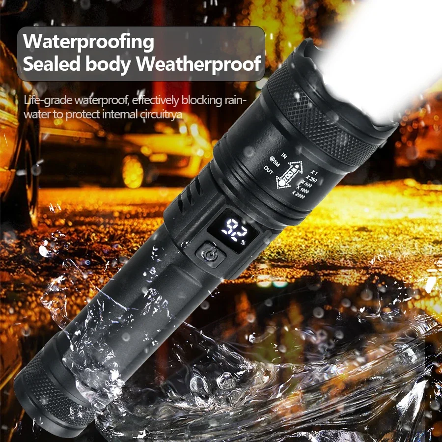 9900LM Powerful LED Flashlight - Outdoor Lighting Battery Powered recension och pris
