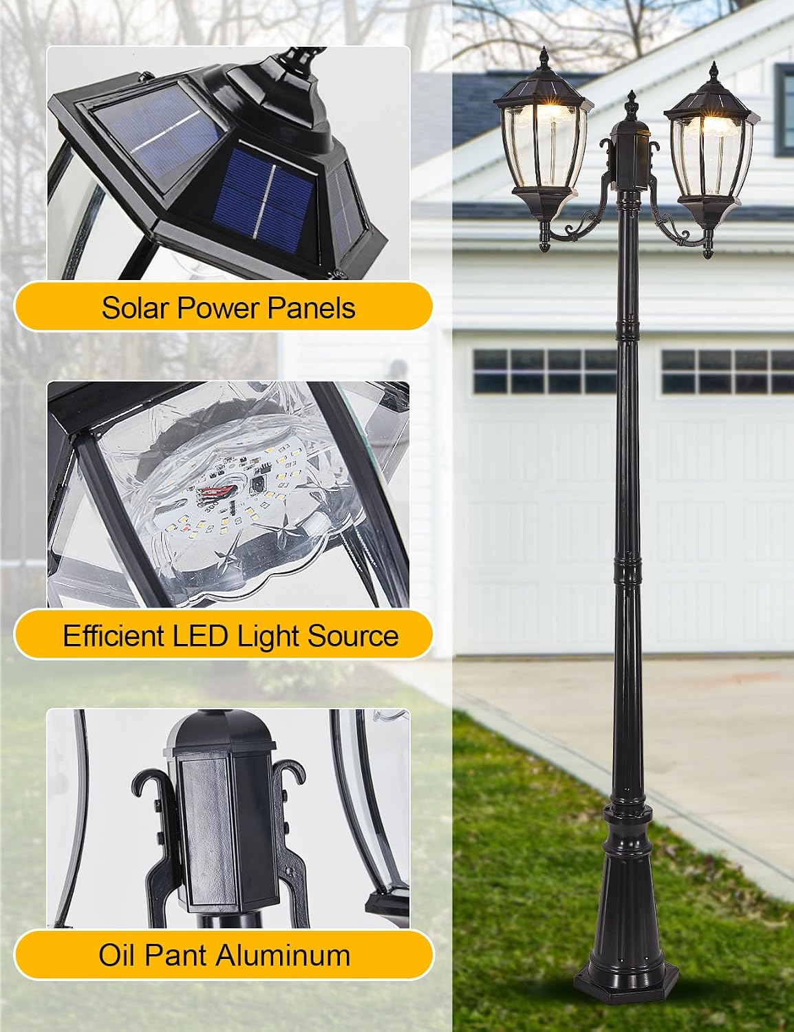 Outdoor Solar Pole Lights Dusk - Outdoor Lighting Driveway recension och pris