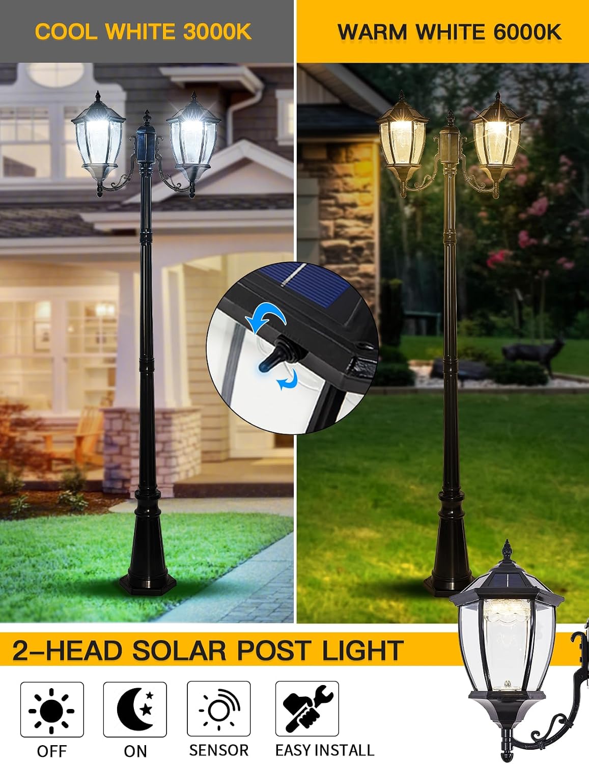 Outdoor Solar Pole Lights Dusk - Outdoor Lighting Driveway recension och pris