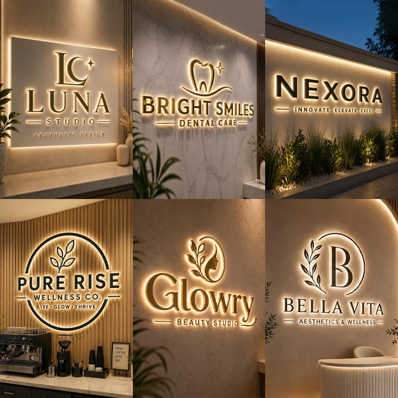 Custom Business Logo Backlit M - Outdoor Lighting Logo recension och pris