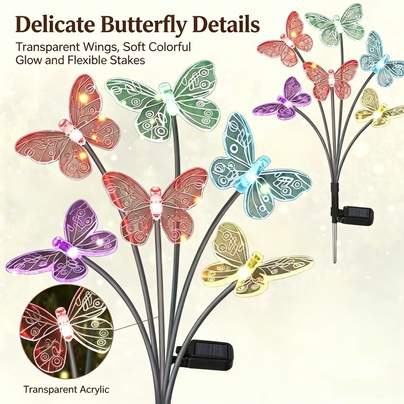 Solar Powered Butterfly Lights - Outdoor Lighting Battery Powered recension och pris