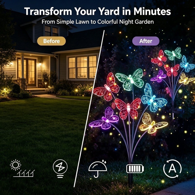Solar Powered Butterfly Lights - Outdoor Lighting Battery Powered recension och pris