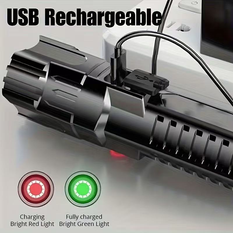 New High-power Led Flashlight  - Outdoor Lighting Battery Powered recension och pris