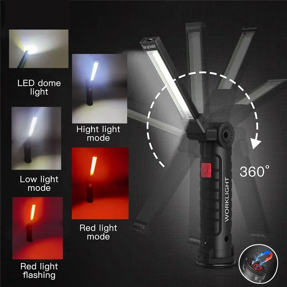 LED COB Flashlight USB Recharg - Outdoor Lighting Hooks recension och pris