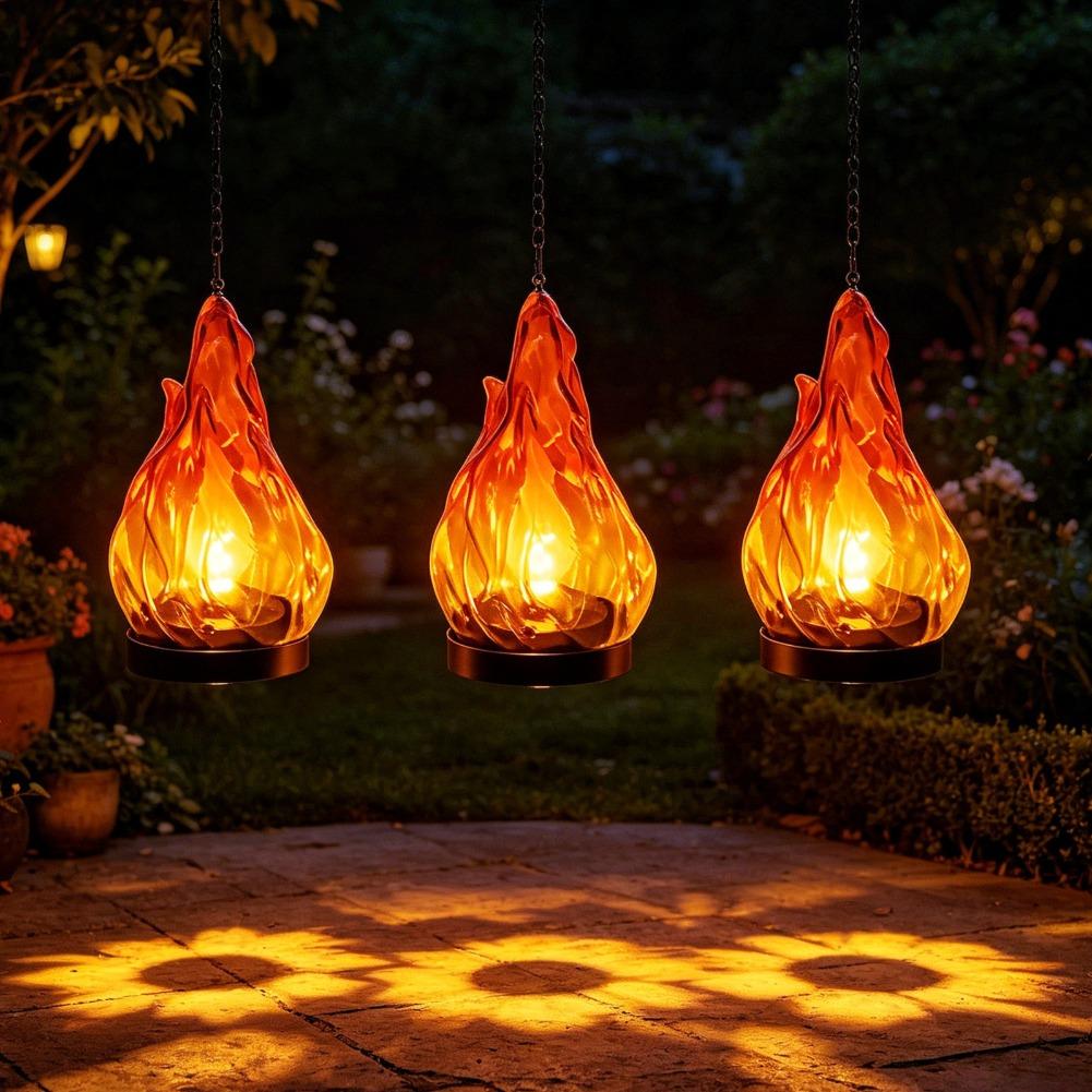 Solar Flame Hanging Lantern Li - Outdoor Lighting Decoration recension och pris