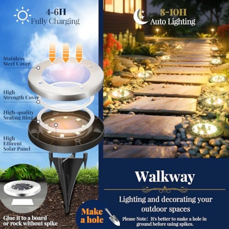 Solar Ground Lights Solar Ligh - Outdoor Lighting Driveway recension och pris