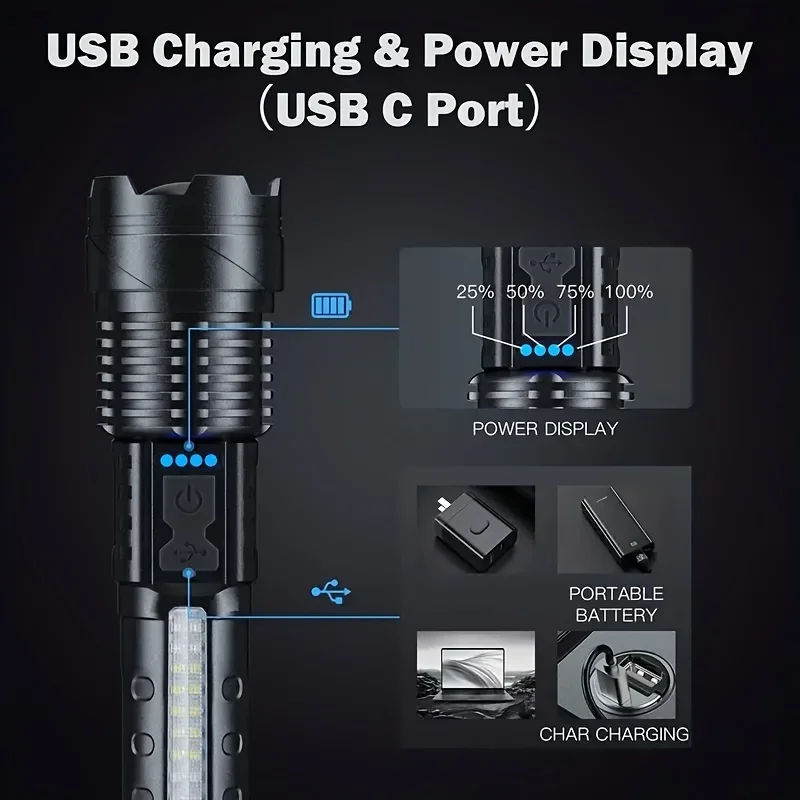 Powerful LED Flashlight Batter - Outdoor Lighting Battery Powered recension och pris